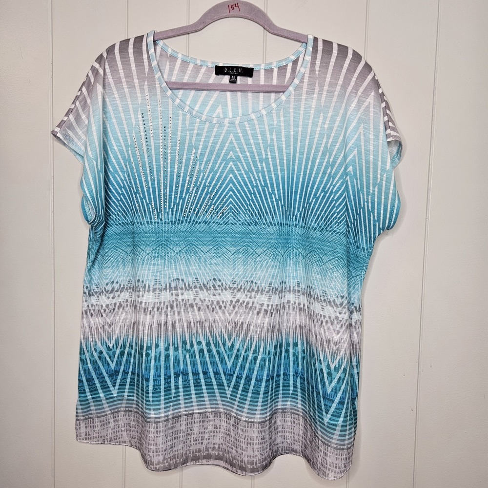 B.L.E.U. Women's Size 1X‎ Blouse Shirt